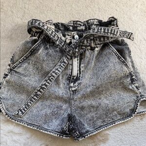 All Saints Washed Black Jean Shorts